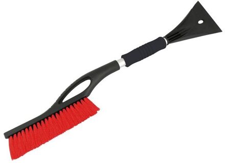 ijskrabber met sneeuwborstel rood