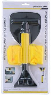 IJskrabber met trekker - Telescopische Paal 32 tot 49 CM - Zachte Grip - Incl. 2 Microvezeldoekjes Zwart