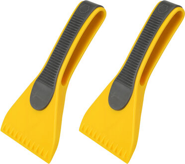 Ijskrabber voor auto - 2x - geel - ruitenkrabber - winter auto accessoires