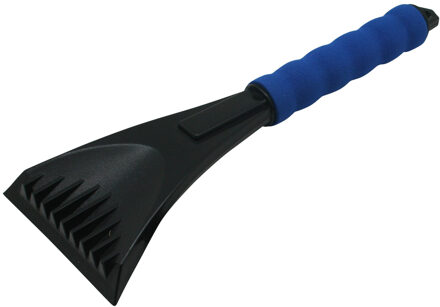 IJskrabber - zwart/blauw - softgrip handvat - 28 cm - kunststof - ruiten krabbers