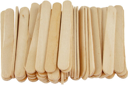 IJslolly stokjes - 50x st - naturel - 93 x 10 mm - hout - knutselhoutjes - ijsstokjes