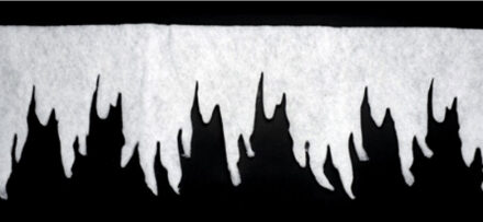 IJspegel randen - 2x stuks - wit - 98 x 30 cm - winterdecoratie - sneeuwversiering