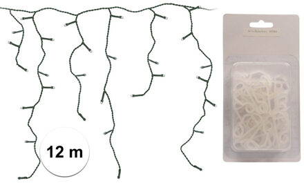 IJspegel verlichting wit buiten 360 lampjes met dakgoot haakjes - Kerstverlichting kerstboom