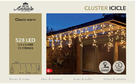 Ijspegelverlichting - 528 leds - warm wit - 350 cm