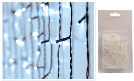 IJspegelverlichting helder wit buiten 180 lampjes met dakgoot haakjes