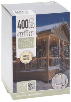 Ijspegelverlichting lichtsnoer - 400 led lampjes - warm wit - 300 cm - flash effect