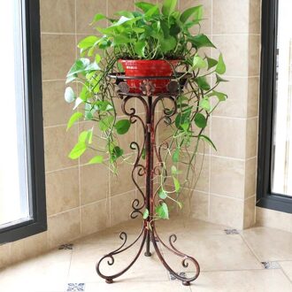 Ijzer Bloem Stand Bloempot Rack Floor Type Europese Stijl Woonkamer Balkon Opknoping Orchidee Plant Rack Height 75 cm / bronzen