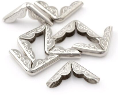 Ijzer Gebaseerde Legering Boek Scrapbooking Albums 'S Mappen Hoekbeschermers Zilver Kleur 30Mm X 21Mm (1 1/8 "X 7/8"), 100 Stks/pak