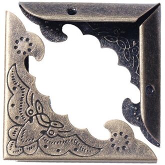 Ijzer Gebaseerde Legering Doos Hoekbeschermers Boek Scrapbooking Albums 'S Mappen Antieke Bronzen Bloem Gesneden 4Cm X 4Cm 30Pcs