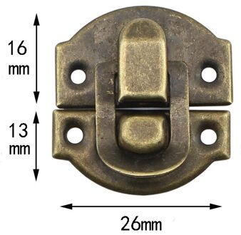 Ijzer Houten Doos Hasp Klink Haak Sieraden Doos Hangslot Hangslot 04