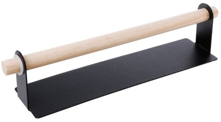 Ijzer Houten Zelfklevende Roll Papier Rack Handdoek Houder Tissue Hanger Rack Nail-Gratis Kast Plank Keuken Badkamer accessoires zwart