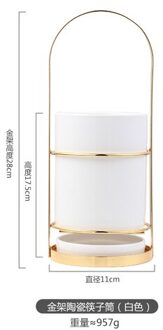 Ijzer Kunst Keramiek Eetstokje Houder Huis Keuken Benodigdheden Servies Opslag Tank Afvoer Rack Bestek Opbergdoos Keuken Organizer wit