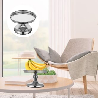 Ijzer Taart Staan Delicate Gebak Dessert Dienblad Elegante Cupcake Toont Stand zilver