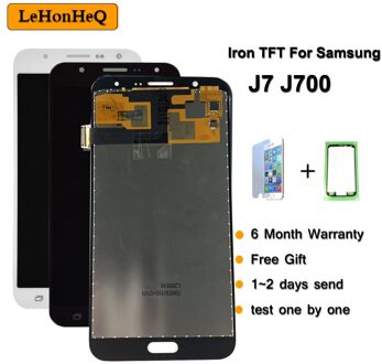 Ijzer Tft Lcd Voor Samsung Galaxy J7 J700 Lcd Touch Screen Digitizer Vergadering Voor Samsung J700 Lcd Vervanging wit Iron