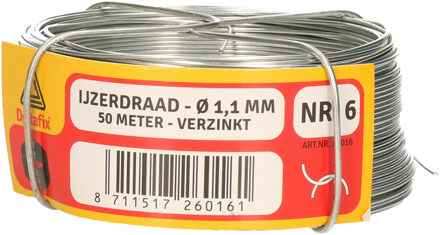 IJzerdraad - 1x rol - 1,1 mm x 50 m - verzinkt staal