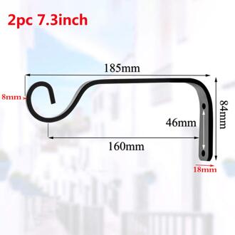 Ijzeren Haak Hang Lantaarn Plant Bloem Pot Smeedijzeren Haken Tuin Decoratie Muur Opknoping Haak Hanger Rack Wanddecoratie 2stk 7.3duim