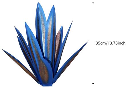 Ijzeren Plaat Funny Ornament Nep Planten Waterdichte Thuis Decors Micro Landschap Art Sculptuur Decoratie Accessoires donker blauw