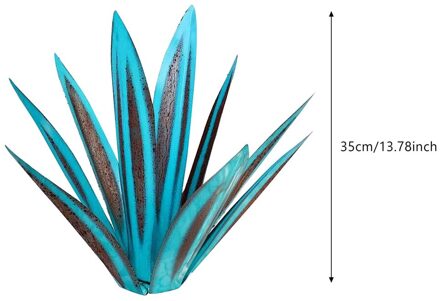 Ijzeren Plaat Funny Ornament Nep Planten Waterdichte Thuis Decors Micro Landschap Art Sculptuur Decoratie Accessoires meer blauw