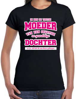 Ik ben de trotse moeder cadeau t-shirt zwart voor dames S
