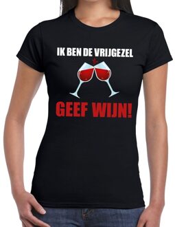 Ik ben de vrijgezel geef wijn t-shirt zwart dames 2XL