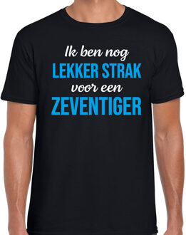 Ik ben nog lekker strak voor een zeventiger verjaardag cadeau t-shirt zwart voor heren 2XL