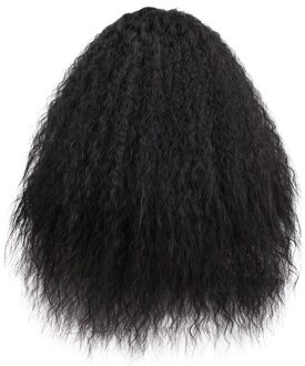IK een pruik 26 Inch Lange Afro Kinky Krullend Pruik Natuurlijke Synthetische Kant Voor Vrouwen Zwarte Pluizige pruiken Hittebestendige Vezel