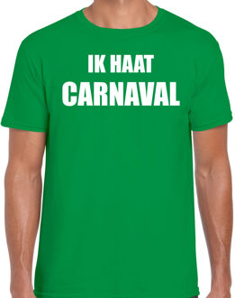 Ik haat carnaval verkleed t-shirt / outfit groen voor heren - carnaval / feest shirt kleding / kostuum M