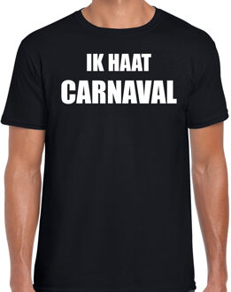 Ik haat carnaval verkleed t-shirt / outfit zwart voor heren - carnaval / feest shirt kleding / kostuum S