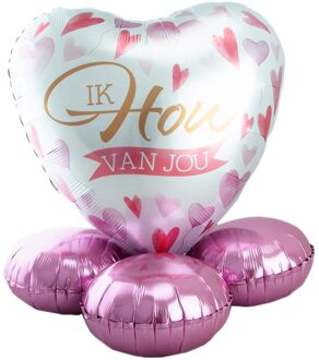 Ik hou van jou roze ballon cadeau