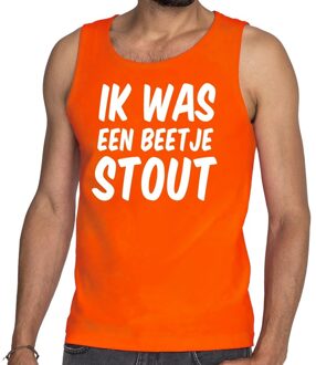Ik was een beetje stout tanktop / mouwloos shirt oranje heren XL - Feestshirts
