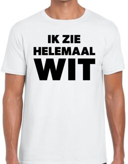 Ik zie helemaal wit tekst t-shirt wit heren L