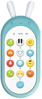 Ikauoie Baby Telefoon Speelgoed Mobiele Telefoon Voor Kinderen Telefoon Speelgoed Enfant Vroege Educatief Mobiele Speelgoed Chinese/Engels Leren Machine Blauw