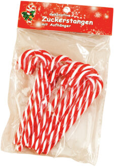 IKO kerstornamenten - zuurstokken - 10x - kunststof - 12,5 cm Rood