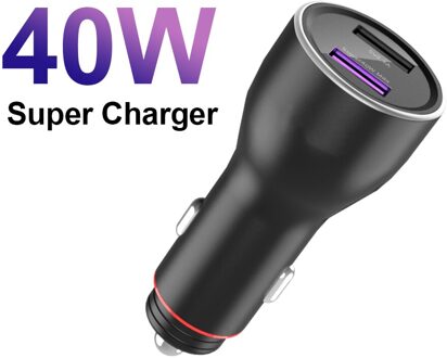 Ilepo Quick Charge 3.0 40W Autolader Voor Samsung Xiaomi Iphone Huawei Mate Fast Charger 8A Max Supercharge Usb oplader Zwart