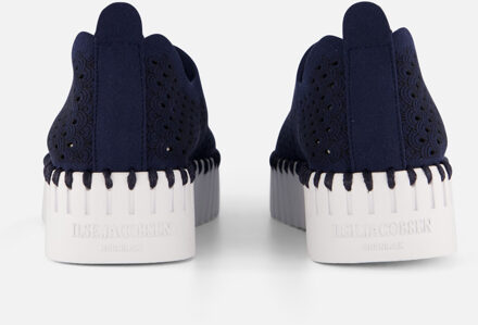 Ilse Jacobsen Platform Instappers blauw Microvezel - 36,38,40,41,42