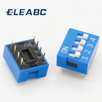 IMC Hot 10 Pcs 2 Row 8 Pin 4P Positions 2.54mm Pitch DIP Switch Blue