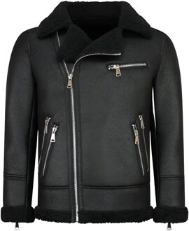 Imitatie Bontjas Heren - Lammy Coat - Zwart - Maat: S