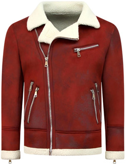 Imitatie Bontjas - Lammy Coat - Rood - Maat: M