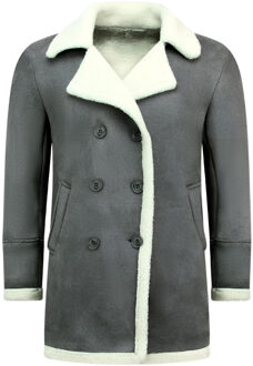 Imitatie Bontjas Lang - Lammy Coat - Grijs