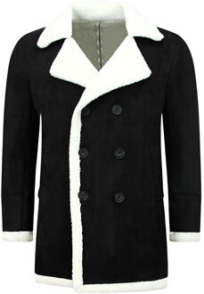 Imitatie Bontjas Parka - Lammy Coat - Zwart - Maat: M