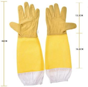 Imker Voorkomen Handschoenen Beschermende Mouwen Geventileerde Professionele Anti Bee voor Bijenteelt Imker Bijenkorf Geel