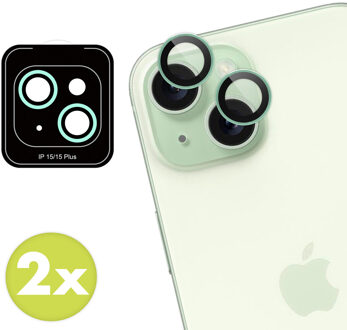Imoshion 2 Pack Camera lens protector voor de Apple iPhone 15 / 15 Plus - Green Groen