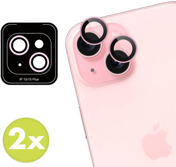 Imoshion 2 Pack Camera lens protector voor de Apple iPhone 15 / 15 Plus - Pink Roze