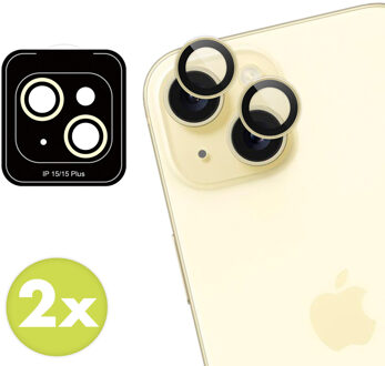 Imoshion 2 Pack Camera lens protector voor de Apple iPhone 15 / 15 Plus - Yellow Geel