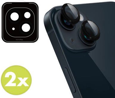 Imoshion 2 Pack Camera lens protector voor de Apple iPhone 15 / 15 Plus - Zwart