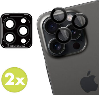 Imoshion 2 Pack Camera lens protector voor de Apple iPhone 15 Pro / 15 Pro Max - Black Titanium Zwart