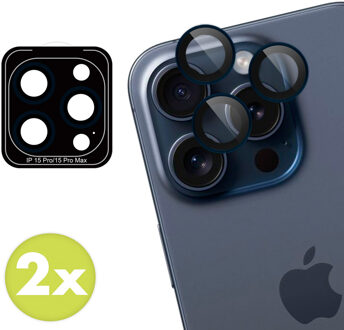 Imoshion 2 Pack Camera lens protector voor de Apple iPhone 15 Pro / 15 Pro Max - Blue Titanium Blauw