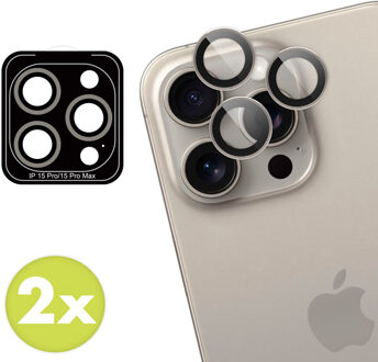 Imoshion 2 Pack Camera lens protector voor de Apple iPhone 15 Pro / 15 Pro Max - Natural Titanium Beige