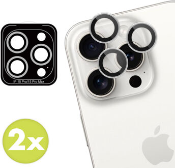 Imoshion 2 Pack Camera lens protector voor de Apple iPhone 15 Pro / 15 Pro Max - White Titanium Wit