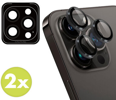 Imoshion 2 Pack Camera lens protector voor de Apple iPhone 15 Pro / 15 Pro Max - Zwart